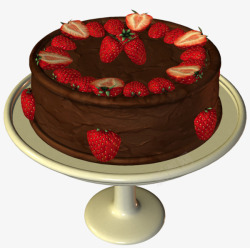 草莓巧克力生日蛋糕素材