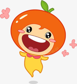 米柚橘子卡通开心表情素材