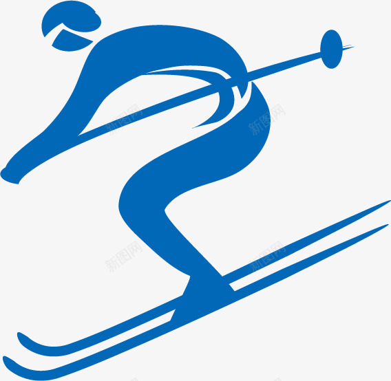 蓝色冰雪运动剪影矢量图ai免抠素材_88icon https://88icon.com 人物剪影 体育运动 冬季运动 冰雪运动 滑雪 蓝色 矢量图