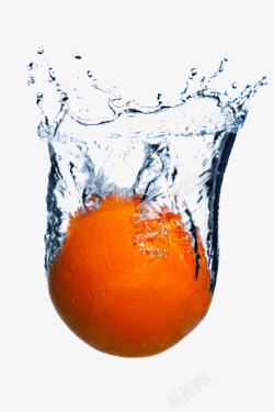 掉在水里的橙子素材