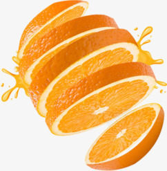 创意合成橙子切开飞溅的果汁素材