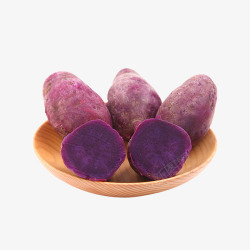 一碟煮熟的紫薯素材