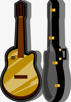 矢量乐器盒子电吉他专用乐器盒子高清图片