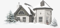冬季雪景房屋素材