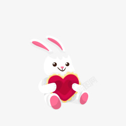 手绘可爱的小兔子玩偶图矢量图素材