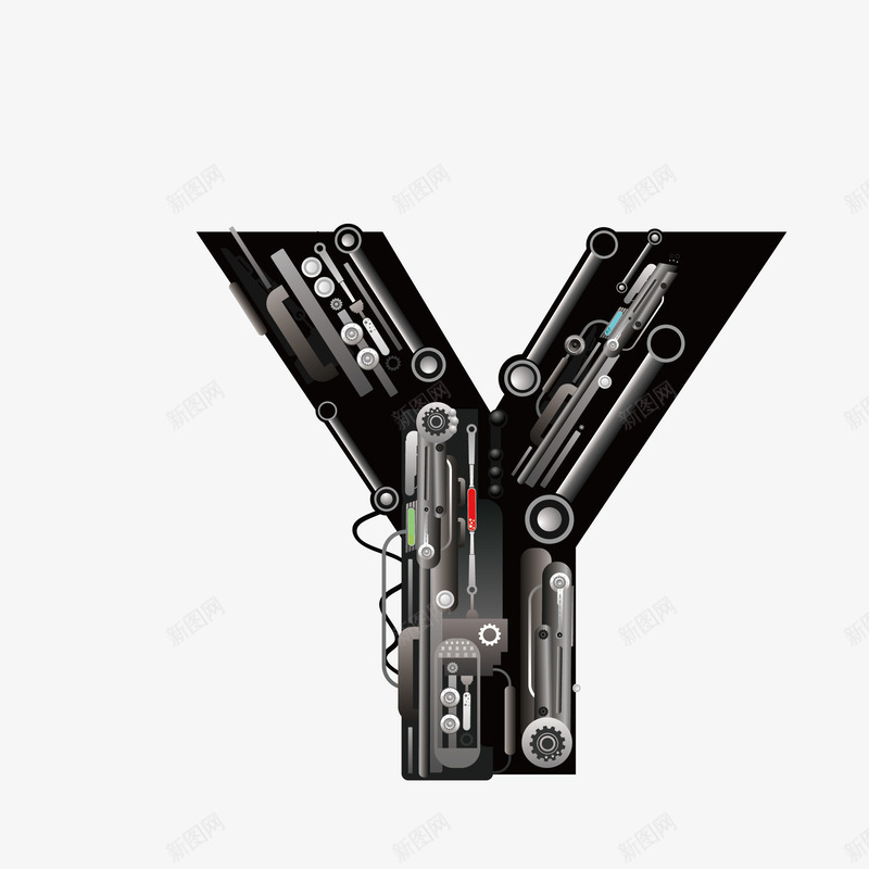 机械创意字母Ypng免抠素材_88icon https://88icon.com 26个字母 字体设计 广告字母 现代科技 立体字母 艺术字 艺术字母设计 英文字母 黑色