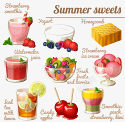 草莓果汁甜品素材