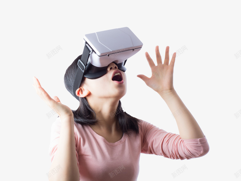 VR技术png免抠素材_88icon https://88icon.com VR世界 女性 玩耍 科技 设备