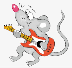 弹吉他的老鼠素材