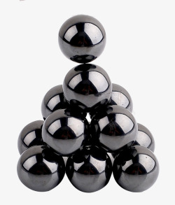 一堆黑色磁力球素材