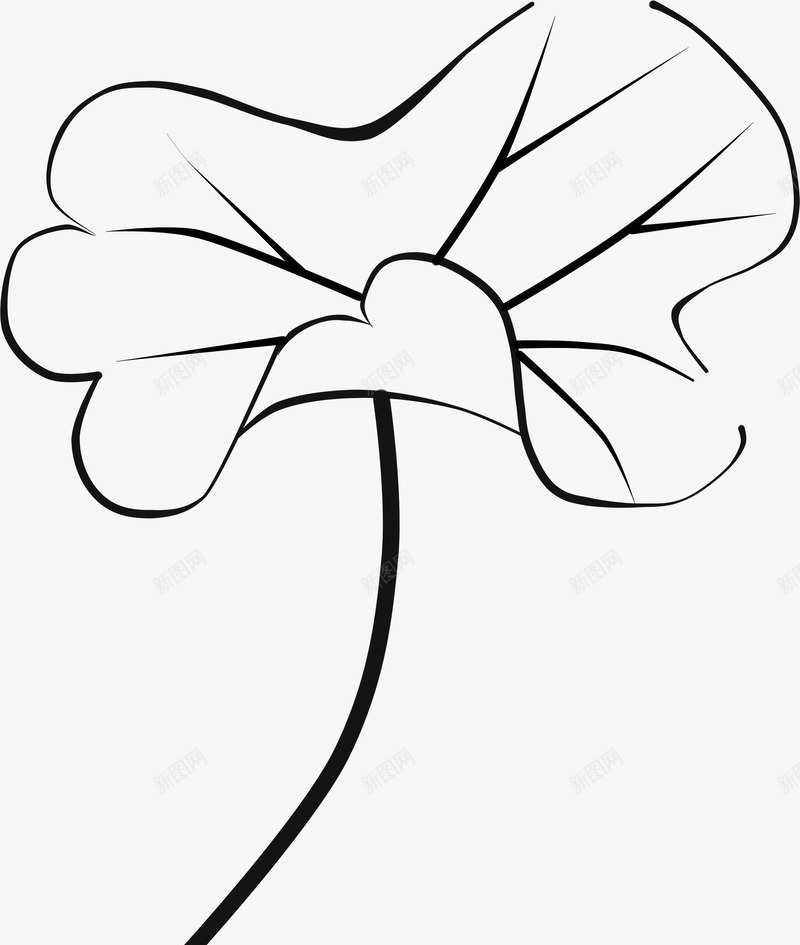 手绘黑色漫画荷叶png免抠素材_88icon https://88icon.com 漫画 荷叶 黑色