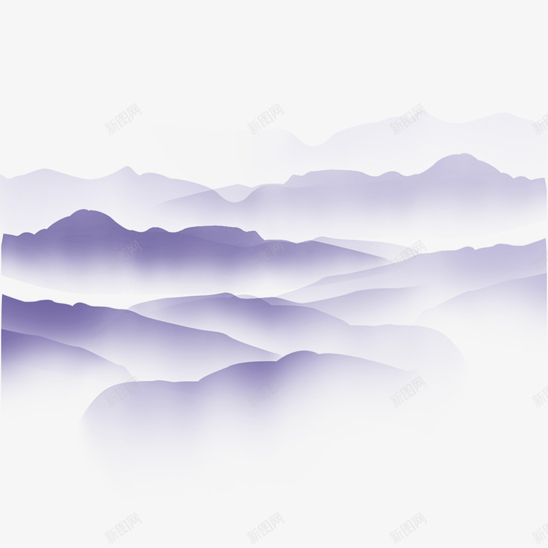 紫色中国风高山边框纹理png免抠素材_88icon https://88icon.com 中国风 免抠PNG 紫色 边框纹理 高山