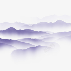 紫色中国风高山边框纹理素材