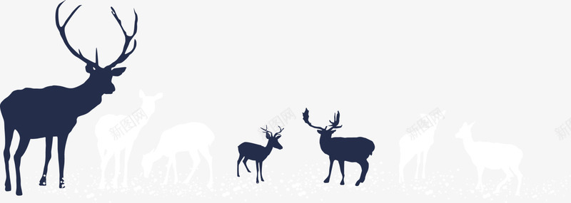 白色圣诞节麋鹿png免抠素材_88icon https://88icon.com 冬日麋鹿 圣诞快乐 圣诞节 白色麋鹿 装饰图案 鹿群