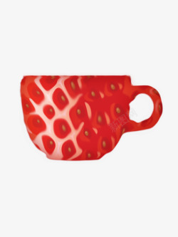 红色草莓杯子素材