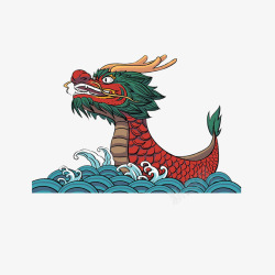 中国传统佳节卡通创意端午节龙舟装饰图案高清图片
