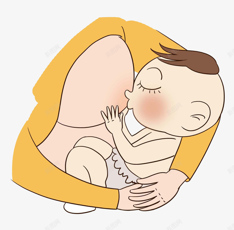 卡通宝宝吃母乳png免抠素材_88icon https://88icon.com 亲子 卡通 吃奶 喂奶 宝宝 宝宝吃奶 母乳 母婴