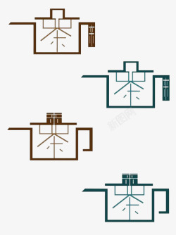 茶抽象创意茶字图标高清图片