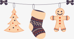 复古圣诞袜挂饰素材