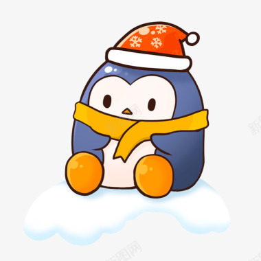 大企鹅卡通戴帽子的企鹅图标图标