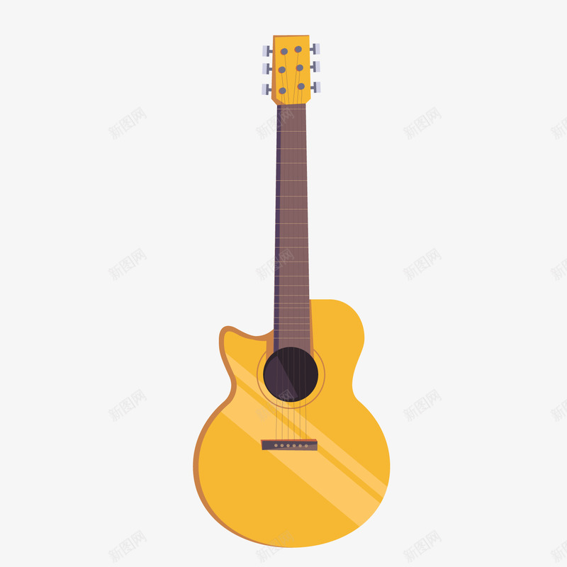 黄色吉他乐器png免抠素材_88icon https://88icon.com 卡通乐器 卡通吉他 新图网 背景装饰 黄色吉他