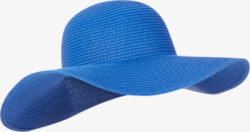 蓝色时尚草帽素材
