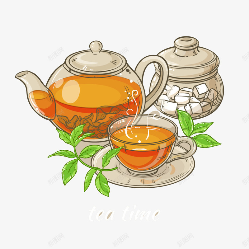 卡通玻璃茶壶背景png免抠素材_88icon https://88icon.com 卡通 玻璃 素材背景 茶业 茶叶 茶壶