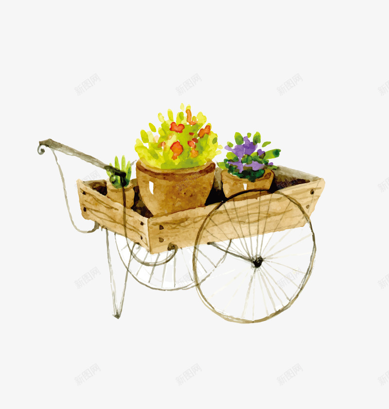 拉花车png免抠素材_88icon https://88icon.com 免费png 拉车 盆栽 盘子 花卉