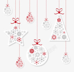 圣诞球五金挂件白色冬季圣诞节挂饰高清图片
