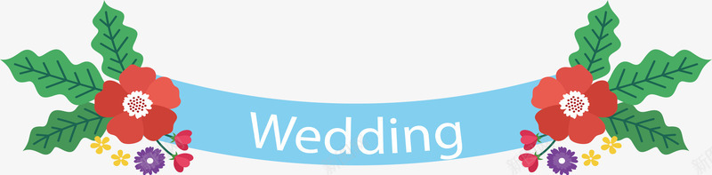 蓝色彩带婚礼标题框png免抠素材_88icon https://88icon.com 婚礼 彩带 彩带标题框 矢量png 结婚现场 蓝色彩带