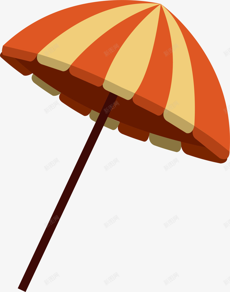 橙色卡通遮阳伞png免抠素材_88icon https://88icon.com 休闲 卡通 度假 橙色 简约 装饰图案 遮阳伞 雨伞