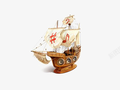 卡通帆船png免抠素材_88icon https://88icon.com 帆船插画 木舟 木船 木质帆船 航海