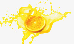 橙汁果汁溅射效果素材