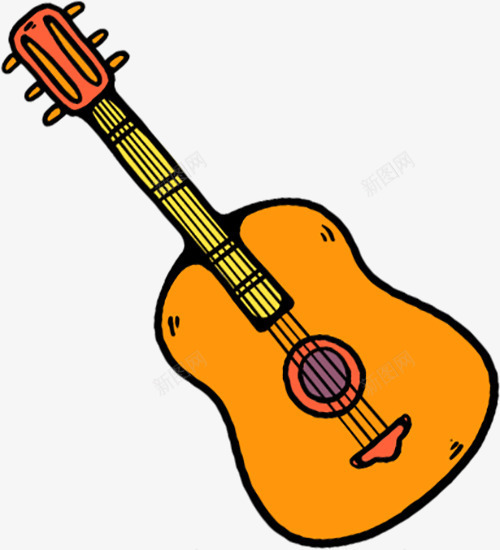 橘色吉他png免抠素材_88icon https://88icon.com 一把 乐器 卡通 吉他 图案 手绘 新图网 橘色 简图