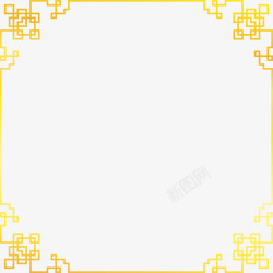 中国风黄色线条框架素材