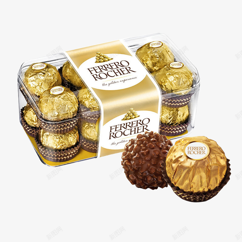 FERREROROCHER巧克力塑料盒装png免抠素材_88icon https://88icon.com 产品实物 休闲食品 零食