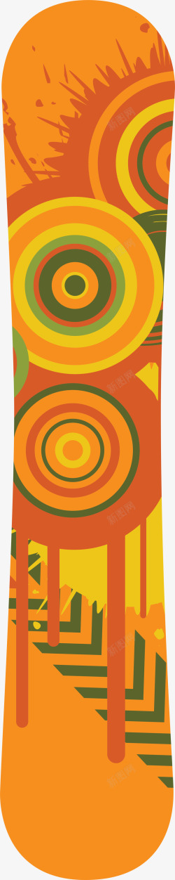 橙色涂鸦滑板素材
