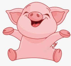 粉色可爱猪宝宝猪年矢量图素材