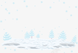 松树上的雪花雪地高清图片