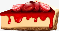 草莓芝士蛋糕手绘芝士蛋糕高清图片