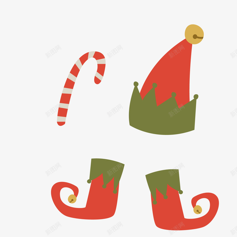 圣诞节小丑的装扮矢量图ai免抠素材_88icon https://88icon.com 圣诞节 小丑 帽子 糖果 红色 节日 鞋子 矢量图