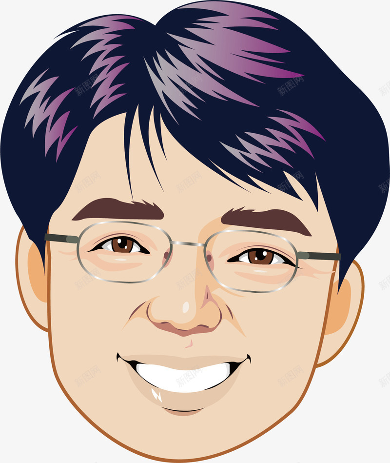 微笑的男士png免抠素材_88icon https://88icon.com 卡通面部 微笑 眼镜 表情平静 面部 面部模特 面部特写 面部表情