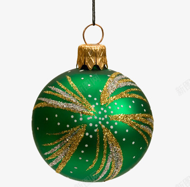 绿色彩球装饰物png免抠素材_88icon https://88icon.com 圣诞元素 彩球 绿色 装饰