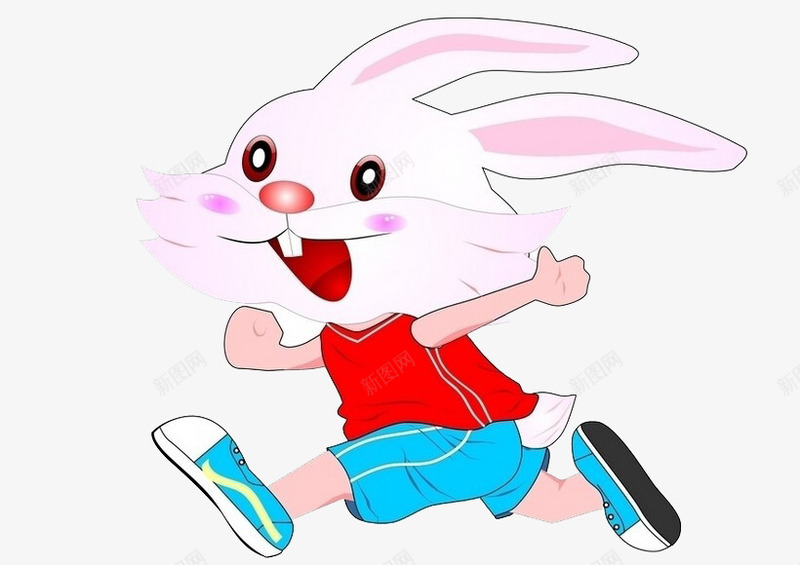 奔跑的兔子png免抠素材_88icon https://88icon.com 兔子 奔跑 惊呀 粉色 装饰
