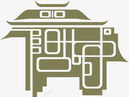 韩国色彩素材晋阳古城logo图标图标