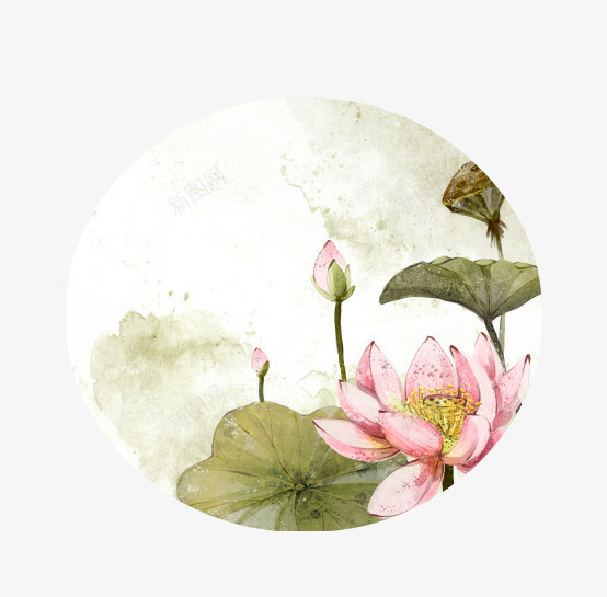 美丽的荷花儿png免抠素材_88icon https://88icon.com 国画 工笔画 工笔荷花 荷花 莲花儿