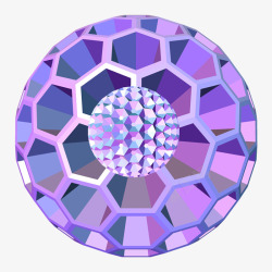 闪光紫色彩球立体几何素材