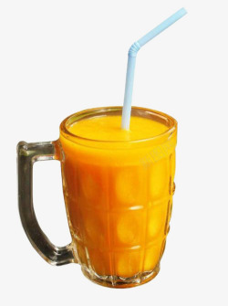一大杯黄色芒果汁儿素材