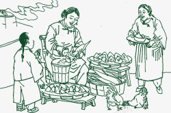 中国风端午节简易画卡通手绘素材