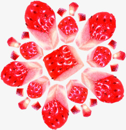 红色草莓奶香创意素材